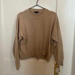 Quince Cotton Boyfriend Sweater in Beige